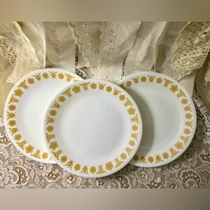 Vintage 1970’s Corelle Butterfly Gold Plates